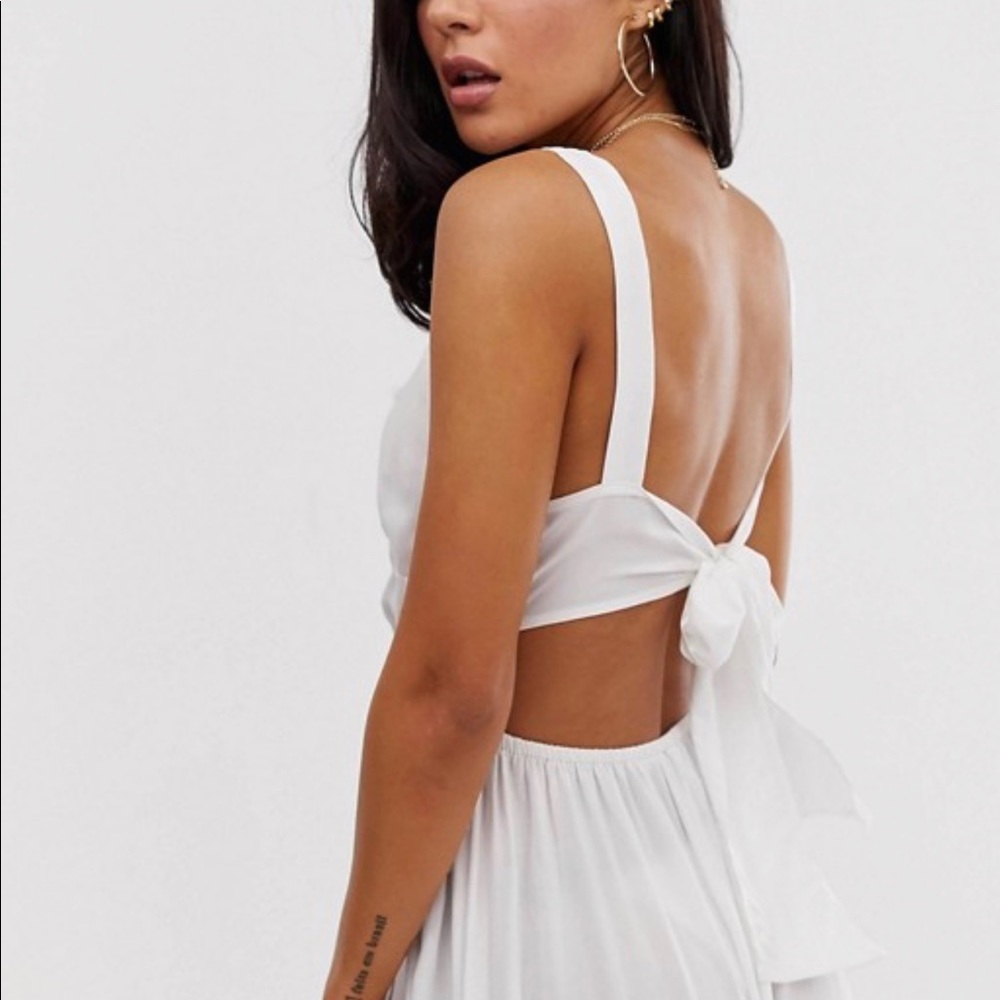 ASOS White High-Slit Maxi Dress